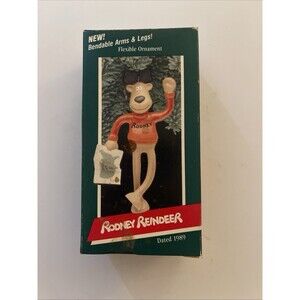Hallmark 1989 Keepsake Ornament Rodney Reindeer Bendable